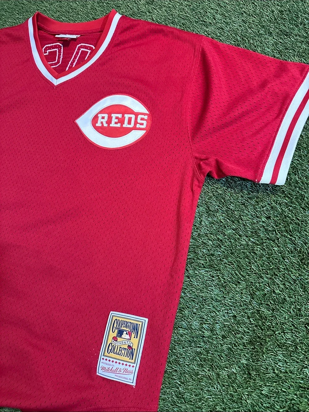 NWOT Mitchell & Ness Cincinnati Reds Pete Rose #14 Red Cooperstown Jersey XXL - Picture 3 of 7